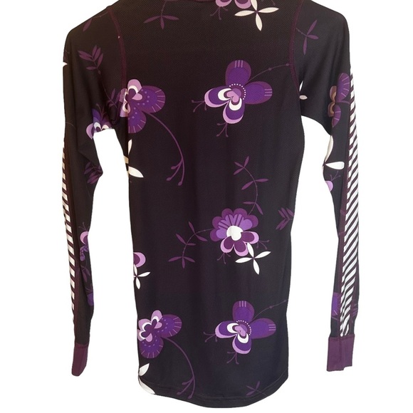 Helly Hansen Womens XS Purple Floral Baselayer Winter Activewear‎ Shirt - Picture 5 of 11
